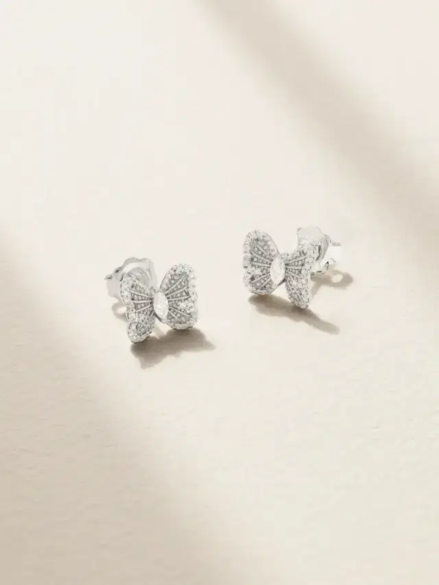 Portraits Of Nature Butterfly 18-karat White Gold Diamond Earrings Portraits Of Nature Butterfly 18-karat White Gold Diamond Earrings