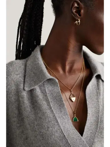 Mateo Flip 14-karat Gold, Malachite And Diamond Necklace | Thumbnail 5 Mateo Flip 14-karat Gold, Malachite And Diamond Necklace | Thumbnail 5