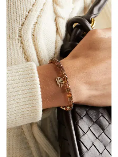 Sydney Evan Evil Eye 14-karat Gold, Andalusite And Diamond Bracelet | Thumbnail 2 Sydney Evan Evil Eye 14-karat Gold, Andalusite And Diamond Bracelet | Thumbnail 2