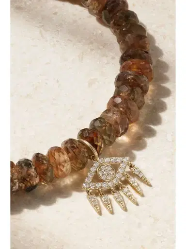 Sydney Evan Evil Eye 14-karat Gold, Andalusite And Diamond Bracelet | Thumbnail 4 Sydney Evan Evil Eye 14-karat Gold, Andalusite And Diamond Bracelet | Thumbnail 4