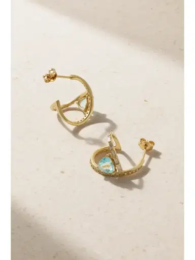 Mateo 14-karat Gold, Topaz And Diamond Earrings | Thumbnail 3 Mateo 14-karat Gold, Topaz And Diamond Earrings | Thumbnail 3