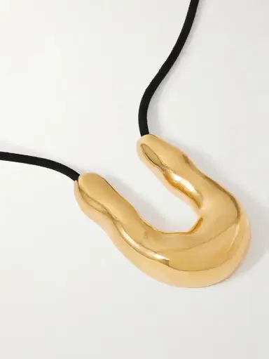 AGMES Wishbone Gold Vermeil Cord Necklace | Thumbnail 4 AGMES Wishbone Gold Vermeil Cord Necklace | Thumbnail 4