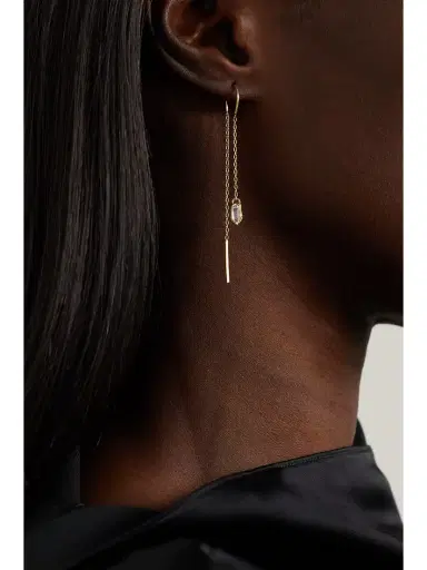 Melissa Joy Manning 14-karat Recycled Gold Herkimer Diamond Earrings | Thumbnail 2 Melissa Joy Manning 14-karat Recycled Gold Herkimer Diamond Earrings | Thumbnail 2