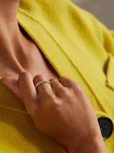 David Yurman + Net Sustain Cable 18-karat Recycled Gold Diamond Ring | Thumbnail 2 David Yurman + Net Sustain Cable 18-karat Recycled Gold Diamond Ring | Thumbnail 2