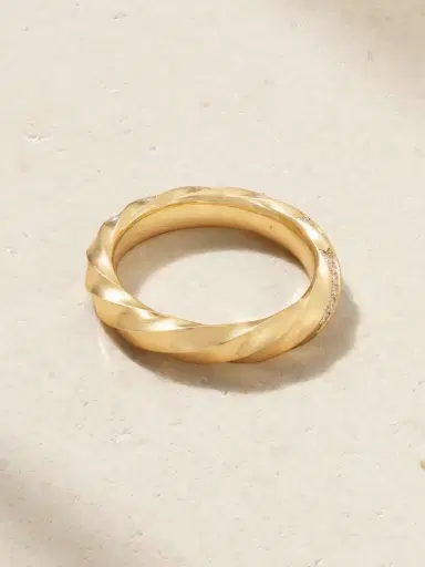 David Yurman + Net Sustain Cable 18-karat Recycled Gold Diamond Ring | Thumbnail 3 David Yurman + Net Sustain Cable 18-karat Recycled Gold Diamond Ring | Thumbnail 3