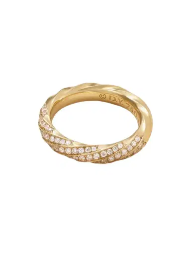 David Yurman + Net Sustain Cable 18-karat Recycled Gold Diamond Ring | Thumbnail 1 David Yurman + Net Sustain Cable 18-karat Recycled Gold Diamond Ring | Thumbnail 1