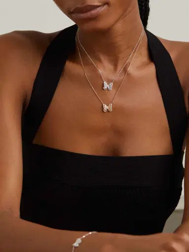 De Beers Portraits Of Nature Butterfly 18-karat Rose Gold Diamond Necklace | Thumbnail 5 De Beers Portraits Of Nature Butterfly 18-karat Rose Gold Diamond Necklace | Thumbnail 5