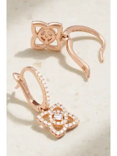 De Beers London Lotus By De Beers 18-karat Rose Gold Diamond Hoop Earrings | Thumbnail 3 De Beers London Lotus By De Beers 18-karat Rose Gold Diamond Hoop Earrings | Thumbnail 3