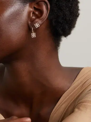 De Beers London Lotus By De Beers 18-karat Rose Gold Diamond Hoop Earrings | Thumbnail 4 De Beers London Lotus By De Beers 18-karat Rose Gold Diamond Hoop Earrings | Thumbnail 4