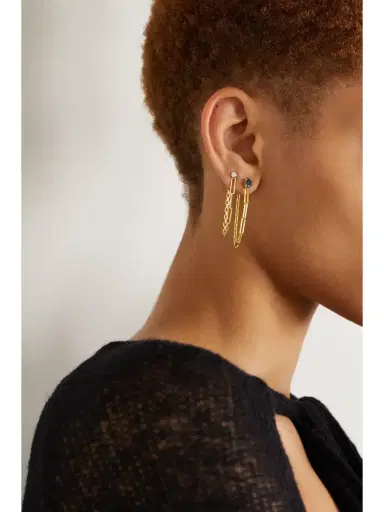 Yvonne Léon 18-karat Gold Sapphire Single Earring | Thumbnail 4 Yvonne Léon 18-karat Gold Sapphire Single Earring | Thumbnail 4