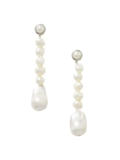 AGMES Emmanuel Recycled Silver Pearl Earrings | Thumbnail 1 AGMES Emmanuel Recycled Silver Pearl Earrings | Thumbnail 1