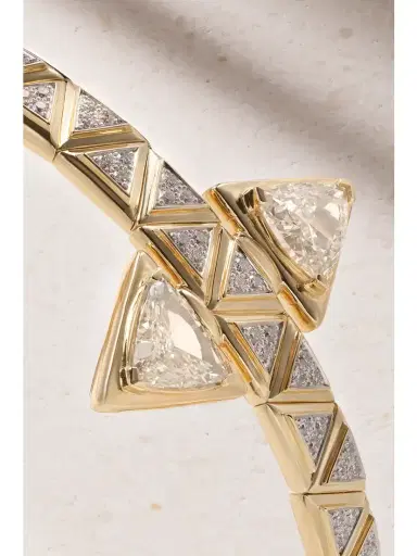 Marina B Triangoli Doppia Freccia 18-karat Gold Diamond Bangle | Thumbnail 4 Marina B Triangoli Doppia Freccia 18-karat Gold Diamond Bangle | Thumbnail 4