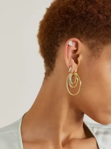 Yvonne Léon 9-karat Gold Diamond Hoop Earrings | Thumbnail 4 Yvonne Léon 9-karat Gold Diamond Hoop Earrings | Thumbnail 4
