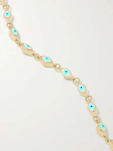 Sydney Evan Mini Evil Eye 14-karat Gold And Enamel Bracelet | Thumbnail 4 Sydney Evan Mini Evil Eye 14-karat Gold And Enamel Bracelet | Thumbnail 4