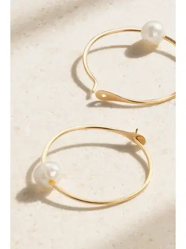 Melissa Joy Manning 14-karat Recycled Gold Pearl Hoop Earrings | Thumbnail 3 Melissa Joy Manning 14-karat Recycled Gold Pearl Hoop Earrings | Thumbnail 3