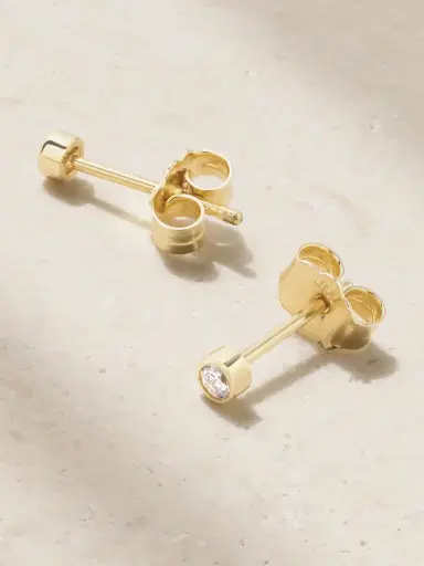 Jennifer Meyer Mini Bezel 18-karat Gold Diamond Earrings | Thumbnail 3 Jennifer Meyer Mini Bezel 18-karat Gold Diamond Earrings | Thumbnail 3