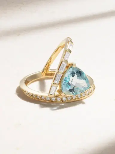 Mateo 14-karat Gold, Topaz And Diamond Ring | Thumbnail 2 Mateo 14-karat Gold, Topaz And Diamond Ring | Thumbnail 2