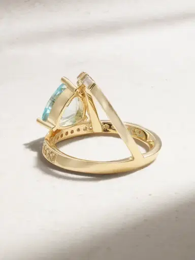 Mateo 14-karat Gold, Topaz And Diamond Ring | Thumbnail 4 Mateo 14-karat Gold, Topaz And Diamond Ring | Thumbnail 4