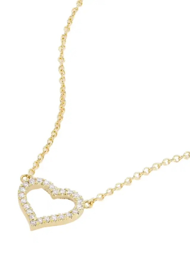 Small Open Heart 18-karat Gold Diamond Necklace Small Open Heart 18-karat Gold Diamond Necklace