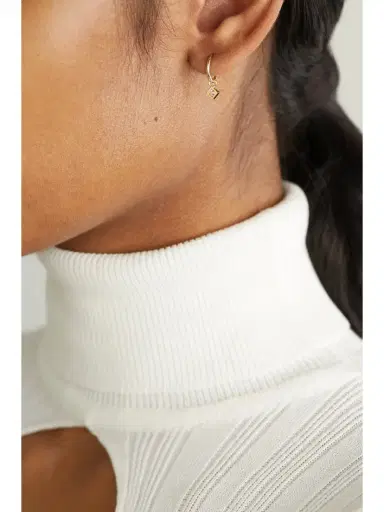 MARIA TASH 2.5mm 18-karat Gold Diamond Hoop Earring | Thumbnail 2 MARIA TASH 2.5mm 18-karat Gold Diamond Hoop Earring | Thumbnail 2