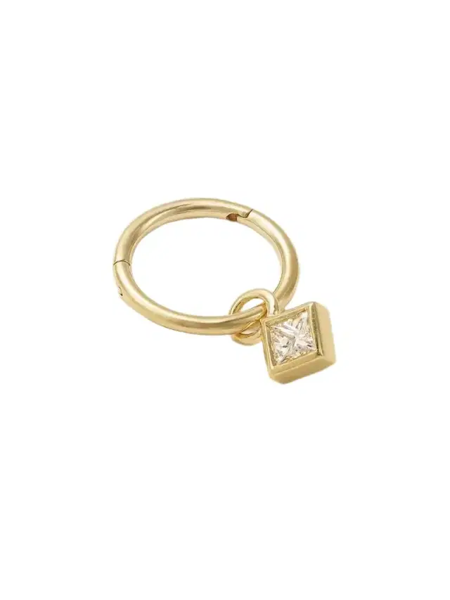 2.5mm 18-karat Gold Diamond Hoop Earring 2.5mm 18-karat Gold Diamond Hoop Earring