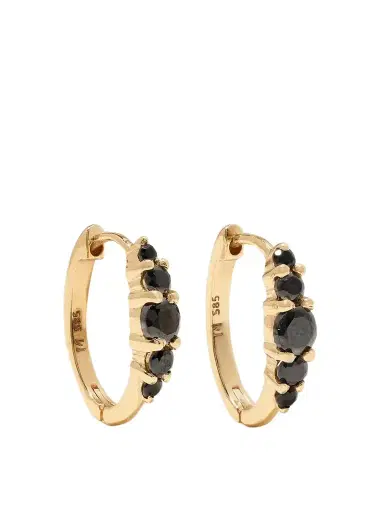 Ileana Makri Rivulet Medium 18-karat Gold Diamond Hoop Earrings | Thumbnail 1 Ileana Makri Rivulet Medium 18-karat Gold Diamond Hoop Earrings | Thumbnail 1