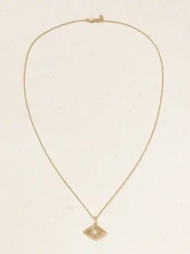 Sydney Evan Extra Large Evil Eye 14-karat Gold Diamond Necklace | Thumbnail 4 Sydney Evan Extra Large Evil Eye 14-karat Gold Diamond Necklace | Thumbnail 4