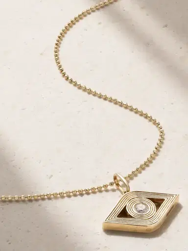 Sydney Evan Extra Large Evil Eye 14-karat Gold Diamond Necklace | Thumbnail 1 Sydney Evan Extra Large Evil Eye 14-karat Gold Diamond Necklace | Thumbnail 1