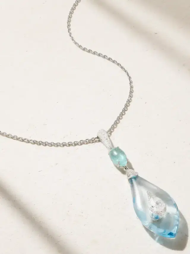 18-karat White Gold Multi-stone Necklace 18-karat White Gold Multi-stone Necklace