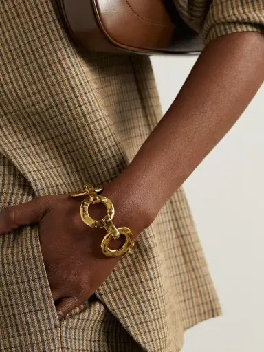 Susan Caplan Vintage Yves Saint Laurent Hammered Gold-plated Bracelet | Thumbnail 2 Susan Caplan Vintage Yves Saint Laurent Hammered Gold-plated Bracelet | Thumbnail 2