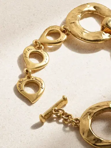 Susan Caplan Vintage Yves Saint Laurent Hammered Gold-plated Bracelet | Thumbnail 3 Susan Caplan Vintage Yves Saint Laurent Hammered Gold-plated Bracelet | Thumbnail 3