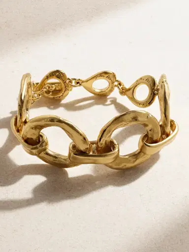 Susan Caplan Vintage Yves Saint Laurent Hammered Gold-plated Bracelet | Thumbnail 1 Susan Caplan Vintage Yves Saint Laurent Hammered Gold-plated Bracelet | Thumbnail 1