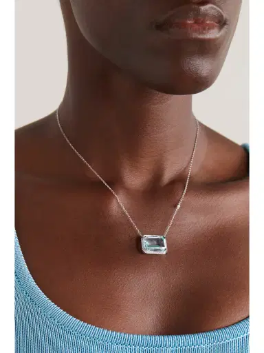 SHAY Portrait 18-karat White Gold, Crystal And Diamond Necklace | Thumbnail 2 SHAY Portrait 18-karat White Gold, Crystal And Diamond Necklace | Thumbnail 2