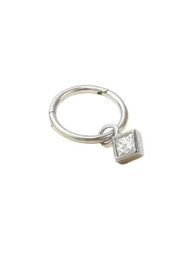 2.5mm 14-karat And 18-karat White Gold Diamond Hoop Earring 2.5mm 14-karat And 18-karat White Gold Diamond Hoop Earring