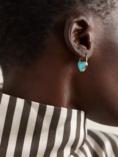 Yvonne Léon 9-karat Gold, Turquoise And Diamond Single Earring | Thumbnail 2 Yvonne Léon 9-karat Gold, Turquoise And Diamond Single Earring | Thumbnail 2