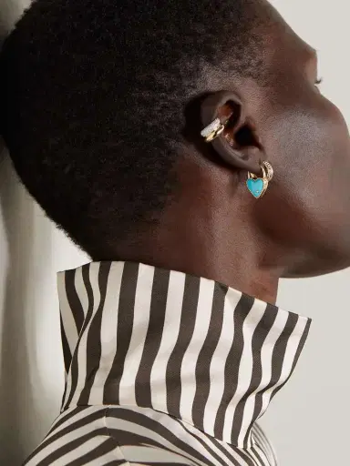 Yvonne Léon 9-karat Gold, Turquoise And Diamond Single Earring | Thumbnail 4 Yvonne Léon 9-karat Gold, Turquoise And Diamond Single Earring | Thumbnail 4