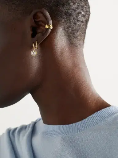 Ileana Makri Mini Crown 18-karat Gold Amethyst Earrings | Thumbnail 4 Ileana Makri Mini Crown 18-karat Gold Amethyst Earrings | Thumbnail 4