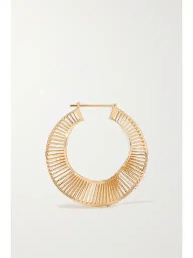 L’Atelier Nawbar Twisted Waves 18-karat Gold, Enamel And Diamond Hoop Earrings | Thumbnail 3 L’Atelier Nawbar Twisted Waves 18-karat Gold, Enamel And Diamond Hoop Earrings | Thumbnail 3