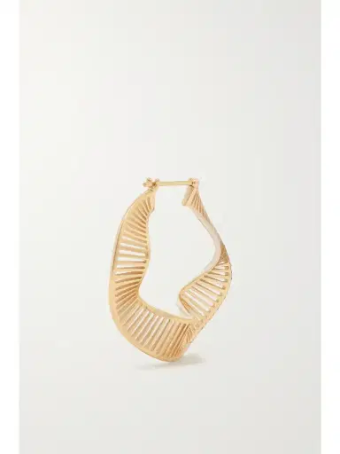 L’Atelier Nawbar Twisted Waves 18-karat Gold, Enamel And Diamond Hoop Earrings | Thumbnail 4 L’Atelier Nawbar Twisted Waves 18-karat Gold, Enamel And Diamond Hoop Earrings | Thumbnail 4