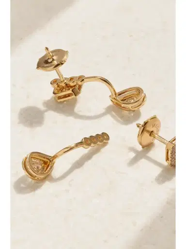 Messika My Twin Toi & Moi 18-karat Gold Diamond Earrings | Thumbnail 3 Messika My Twin Toi & Moi 18-karat Gold Diamond Earrings | Thumbnail 3