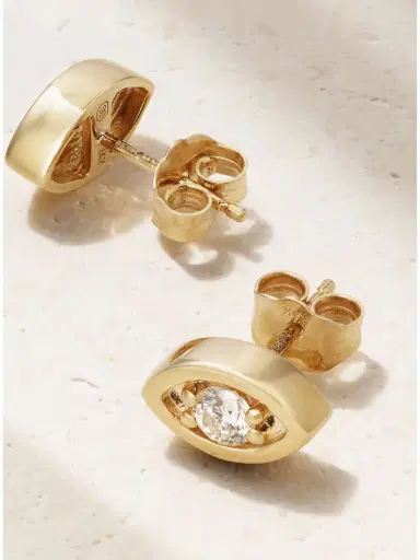 Sydney Evan Evil Eye 14-karat Gold Diamond Earrings | Thumbnail 3 Sydney Evan Evil Eye 14-karat Gold Diamond Earrings | Thumbnail 3