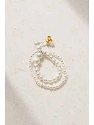 Sophie Bille Brahe Wrapped 14-karat Recycled Gold Pearl Single Earring | Thumbnail 1 Sophie Bille Brahe Wrapped 14-karat Recycled Gold Pearl Single Earring | Thumbnail 1