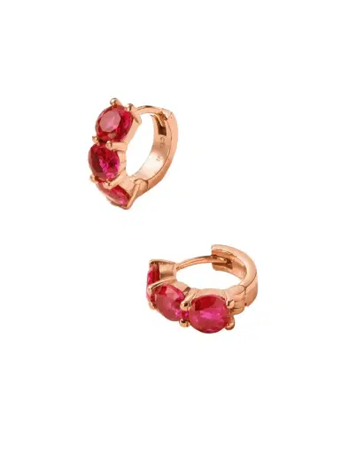 Ileana Makri 18-karat Rose Gold Ruby Hoop Earrings | Thumbnail 1 Ileana Makri 18-karat Rose Gold Ruby Hoop Earrings | Thumbnail 1