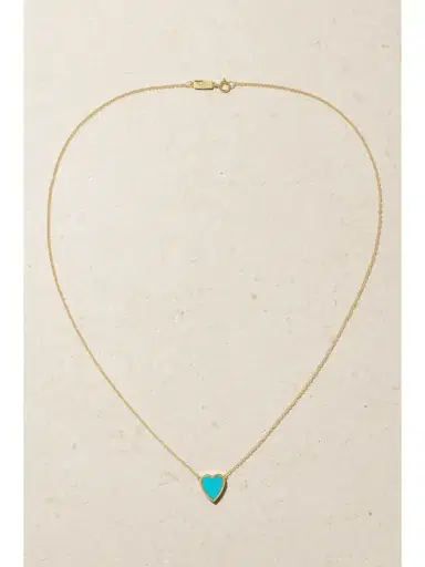 Jennifer Meyer Mini Heart 18-karat Gold Turquoise Necklace | Thumbnail 4 Jennifer Meyer Mini Heart 18-karat Gold Turquoise Necklace | Thumbnail 4