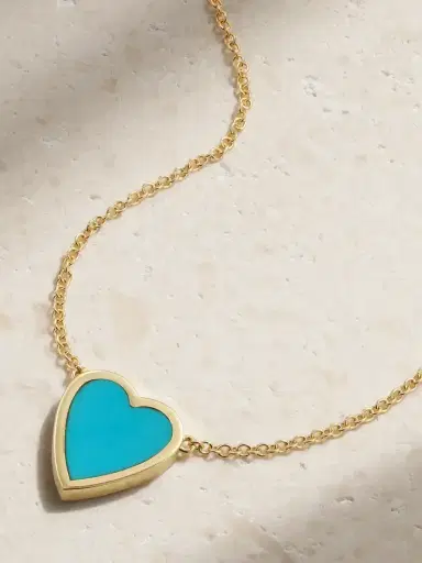 Jennifer Meyer Mini Heart 18-karat Gold Turquoise Necklace | Thumbnail 1 Jennifer Meyer Mini Heart 18-karat Gold Turquoise Necklace | Thumbnail 1