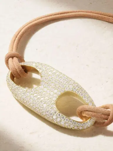 Jenna Blake 18-karat Gold, Nubuck And Diamond Bracelet | Thumbnail 4 Jenna Blake 18-karat Gold, Nubuck And Diamond Bracelet | Thumbnail 4