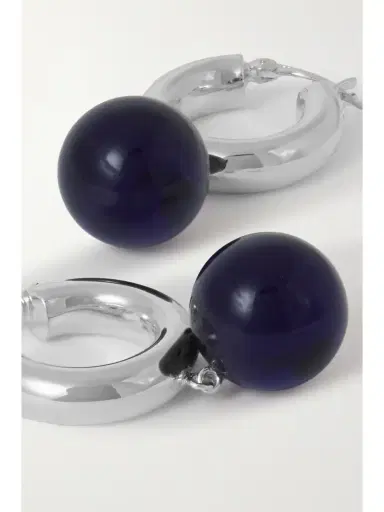 LIÉ STUDIO The Charlotte Silver And Glass Hoop Earrings | Thumbnail 4 LIÉ STUDIO The Charlotte Silver And Glass Hoop Earrings | Thumbnail 4