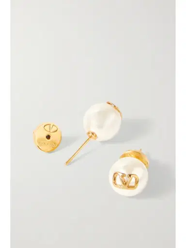 Valentino Garavani Vlogo Gold-tone Faux Pearl Earrings | Thumbnail 3 Valentino Garavani Vlogo Gold-tone Faux Pearl Earrings | Thumbnail 3