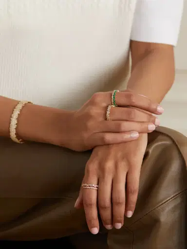 Suzanne Kalan Eternity 18-karat Gold, Emerald And Diamond Ring | Thumbnail 5 Suzanne Kalan Eternity 18-karat Gold, Emerald And Diamond Ring | Thumbnail 5