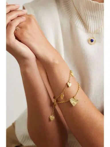 Marlo Laz Small Pour Toujours Heart 14-karat Gold Diamond Bracelet | Thumbnail 5 Marlo Laz Small Pour Toujours Heart 14-karat Gold Diamond Bracelet | Thumbnail 5
